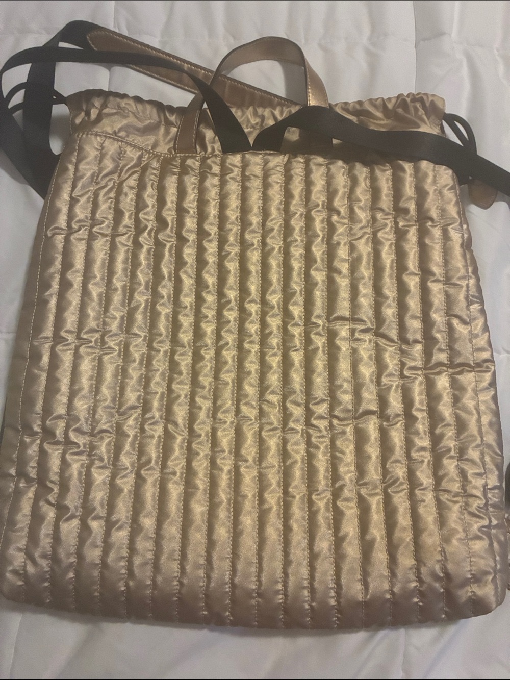 Michael Kors Quilted Metallic Gold Tote - Picture 2 of 12